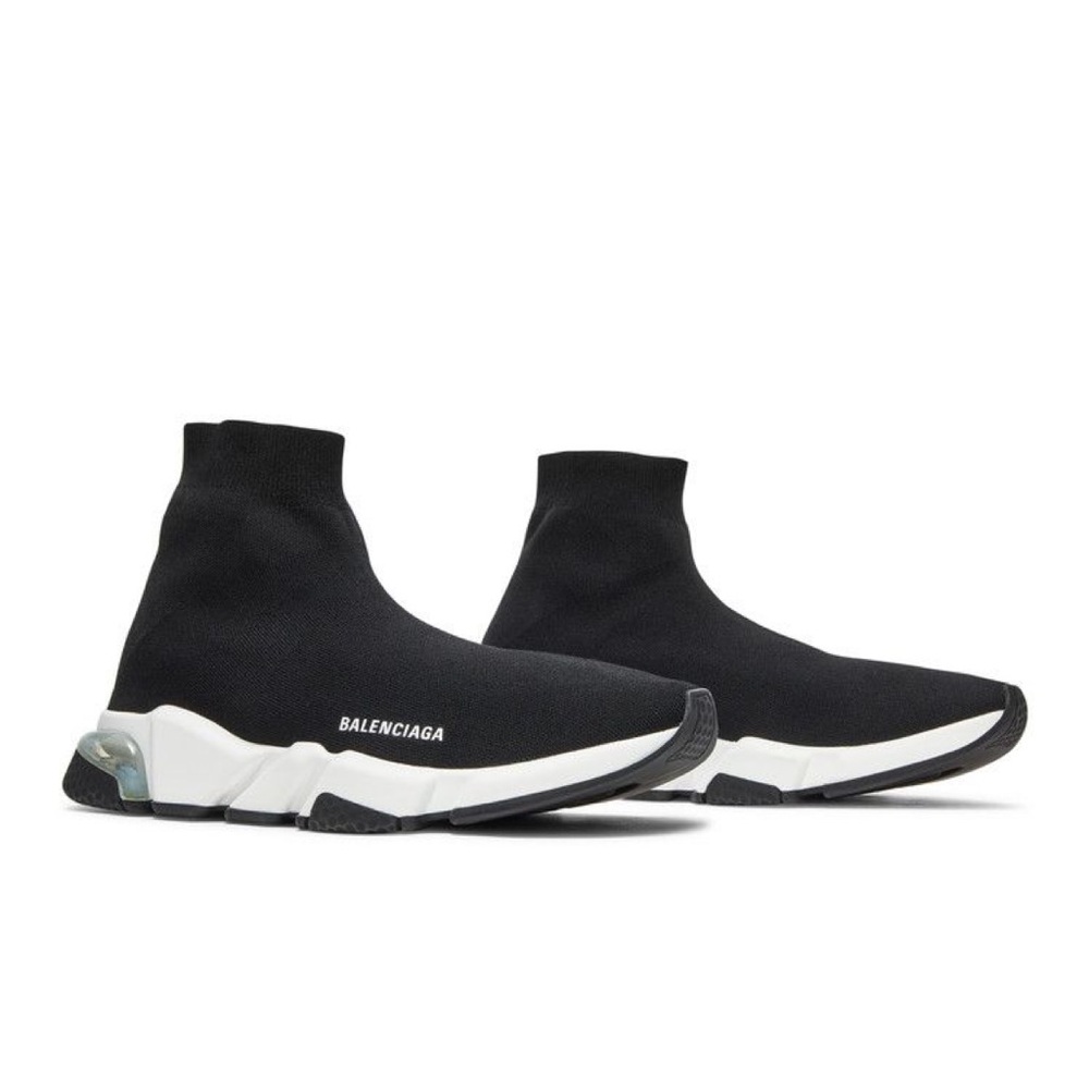 Balenciaga Black High-Top Sock Sneakers with Chunky White Sole